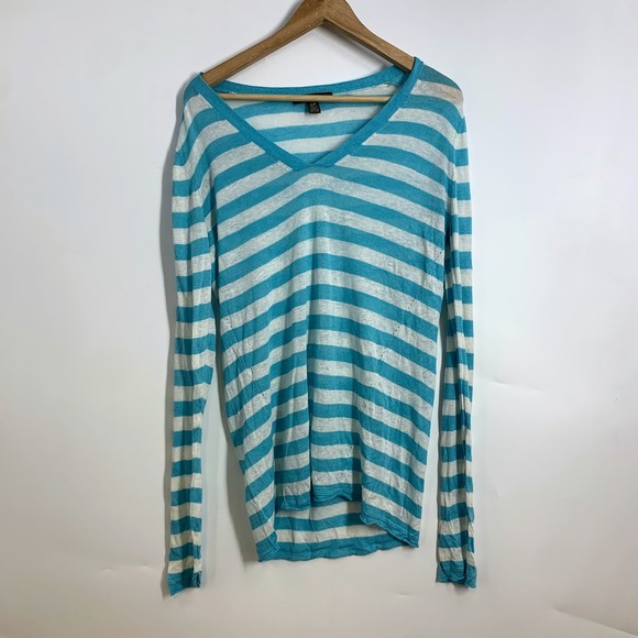 Tommy Bahama Sweaters - Tommy Bahama Womens Striped V Neck Long Sleeve Lightweight Sweater Top Size S P